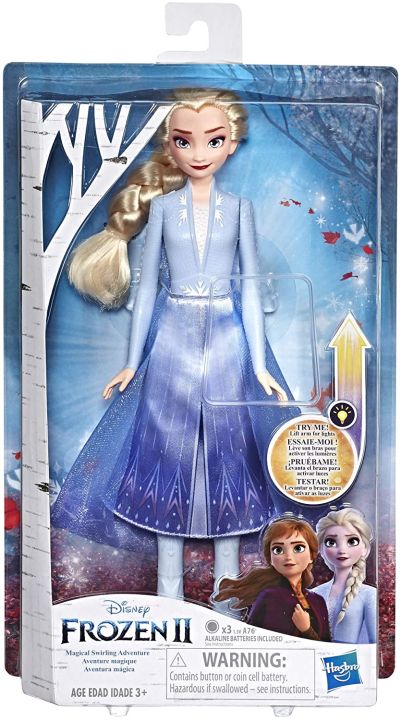 Frozen Elsa Magical Swirling Adventure Light Up Fashion Doll