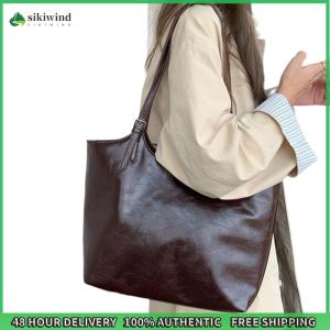【Clearance sale processing】 Stylish PU Leather Tote Bag for Women Spacious and Durable Shoulder Bag for Daily Use in Coffee Brown