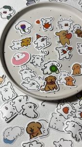 100PCS Line Dog Cartoon Stickers Cute Maltese Golden Retriever Decals Fridge Luggage Laptop Guitar Car Bike Decoration Toys