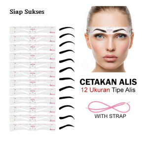 Pencetak dan Merapikan Alis Tali Tempel Tali Paket Lengkap 12pcs Model Alis / Eyebrow Ruler Stencil Merapikan Alis Ukuran