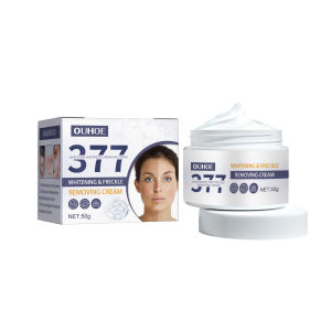 OUHOE 377ครีมแก้ฝ้าผิวขาว อุดมไปด้วยไนอาซินาไมด์ ยับยั้งการสร้างเมลามิน ทาผิวขาว แก้ฝ้าบนหน้า เติมเต็มความชุ่มชื้นแก่ผิว 377 Whitening freckle cream (50g)