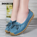 DOSREAL Flat For Leather Casual Korean Style White Flats Loafers Ladies Soft Sole Boat Women Shoes Big Size 41. 