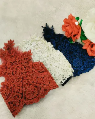 Lace Trimming Fabric Material 23cm / 0.5 Meter Embroidery for Pengantin Craft