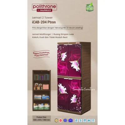 LEMARI PAKAIAN PLASTIK NAPOLLY SUSUN 4 FULL KUNCI MINI CAB MCAB 46 [NAPBOX]