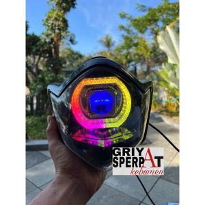 Lampu depan vixion old lama tanduk biled billed matrix RGB ganti warna suka-suka