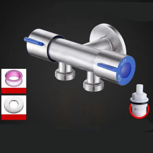 Dual Control Dual Use 3 Way Shower Water Diverter Valve Faucet Filling Angle Valves Washing Machine Toilet Accessories