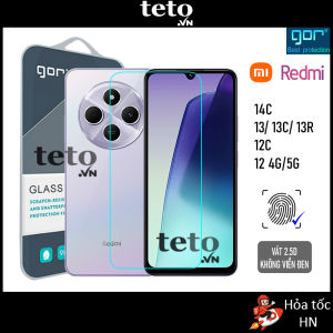 Kính Cường Lực Gor Redmi 14C/ Redmi 13/ Redmi 13C/ Redmi 13R/ Redmi 13X/ Redmi 12C/ Redmi 12 4G/5G/ Trong Suốt Không Viền Đen 9H/ Vát 2.5D hạn chế bám vân tay - Hãng Gor