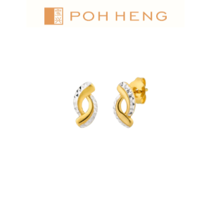 Poh Heng Jewellery 22K Earrings in Yellow White Gold[Price By Weight]