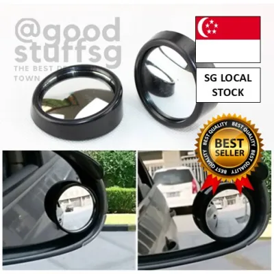 [SG 🚚] 2pcs Car Rearview Mirror Van Blind Spot Convex Side View Wide Angle Adjustable