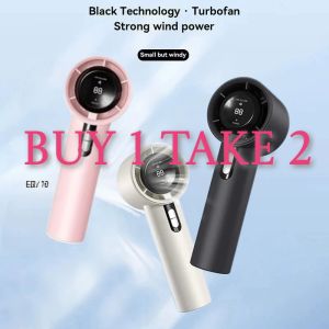 Handheld Turbo-Fan for studen Mini fan LED Display USB-C Fast Charging Rechargeable Portable