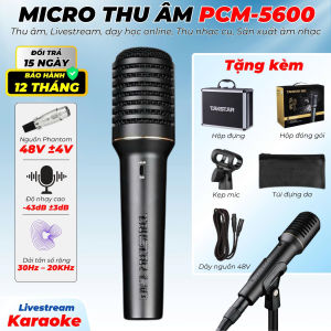 Micro Condenser PCM 5600 Thu Âm Rõ Nét – Hướng Thu Đơn Dải Tần 30Hz–20KHz Độ Nhạy Cao – Phù Hợp Studio Tại Nhà Giảng Dạy Online Ghi Âm Bài Giảng