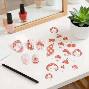 <pirit> สติกเกอร์ติดเล็บลายการ์ตูน Hello Kitty 1 2ชิ้นหมวกโบว์น่ารักสำหรับตกแต่งเล็บแมวแบบ DIY สำหรับตกแต่งเล็บแฟชั่น Y2K