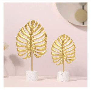 [SG STOCK] Nordic Light Luxury Golden Monstera Leaf Model Golden Wrought Iron Potting Monstera Ornaments Living Room Porch Cabinet Decoration