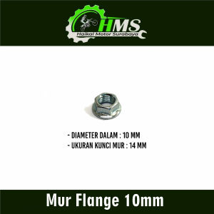 MUR FLANGE 10mm ("14) Putih / MOR BIBIR - MUR KUNCI 14 (Harga Per 1 Biji)