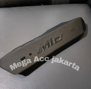 PROMO TUTUP COVER KNALPOT mio MODEL SLIM UNTUK SEMUA MOTOR MIO SPORTY SMILE SOUL GTSOUL GT 125 S Z J DLL TAMENG KNALPOT SLIM MOTOR MIO COVER TUTUP KNALPOT ANTI PECAH WARNA HITAM DOFF BAHAN TEBAL