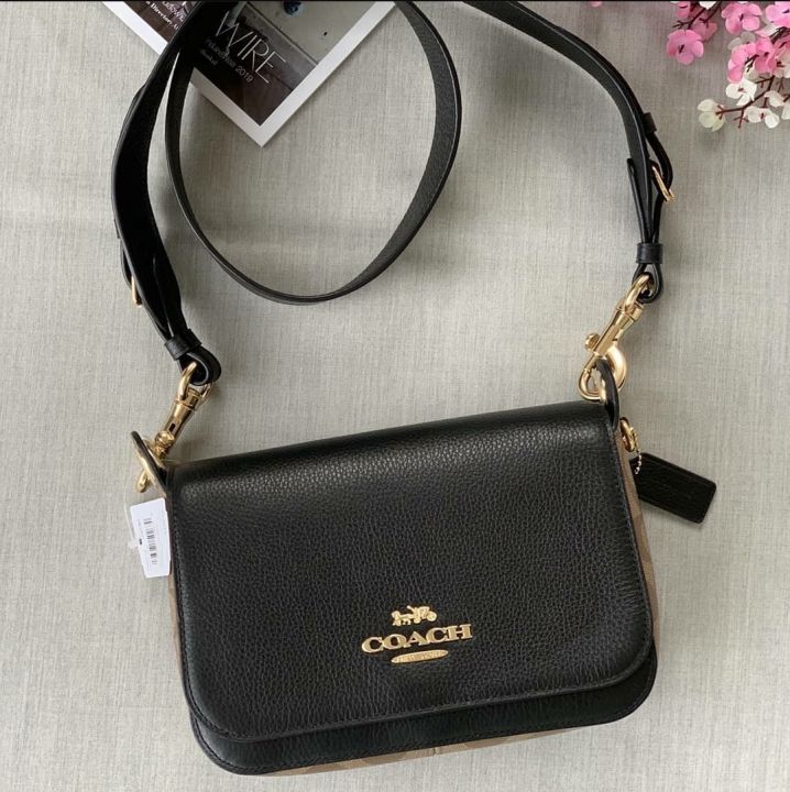 Original Coach F80614 Small Jes Messenger Pebble Leather and Khaki