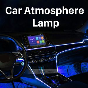 Seicane Colorful Car Atmosphere Lamp for Universal Vehicles Waterproof Car LED Ambient light APP and Intelligent Voice Control