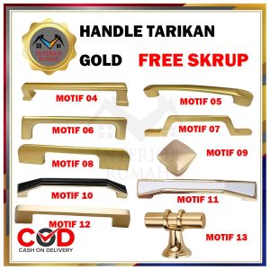 Handle Tarikan Knob Laci Furniture Lemari Gold Emas/Handel Emas