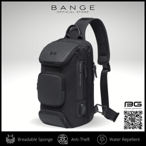 NEW ARRIVAL BANGE 7086 Backpack (21 x 35 x 12cm 12L 0.7kg) Oxford Cloth Water-Resistant Fabric Anti-Theft Design USB Charging Port Tablet Compartment Thick Strap Padding Hidden Back Pocket Snap Hook Carabiner Adjustable Strap Quality Zipper//