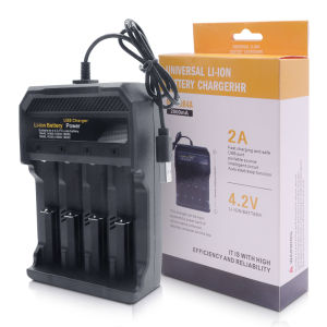 Smart USB 4 bay charger DC 5V 2A for Li ion 14500 16340 18650 Cargadores