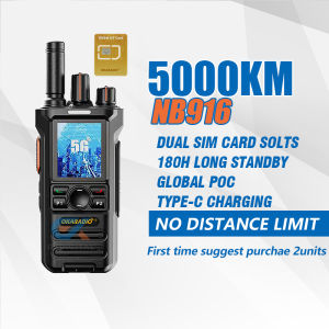 OKARADIO NB916 Walkie Talkie Global POC Radio 5000KM No Distance Limit 4G Network Intercom 3000mAh Battery Type-C Two Way Radio SIM Card