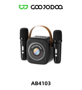 Loa Karaoke Gỗ Cao Cấp GOOJODOQ - Tặng 2 Micro Không DâyHỗ trợ TF/USB/AUX Công Suất 20WÂm Thanh Hi-Fi Pin 3h