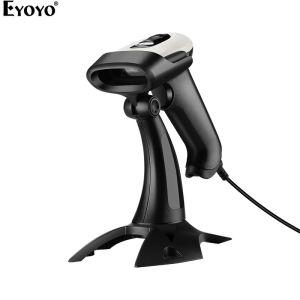Eyoyo USB Wired 2D Barcode Scanner with Adjustable Stand and Auto Sensing 1D QR Screen Image Scanner PDF417 Data Matrix Code Scanning Handheld Barcode Reader work with Windows Mac OS Linux Computer