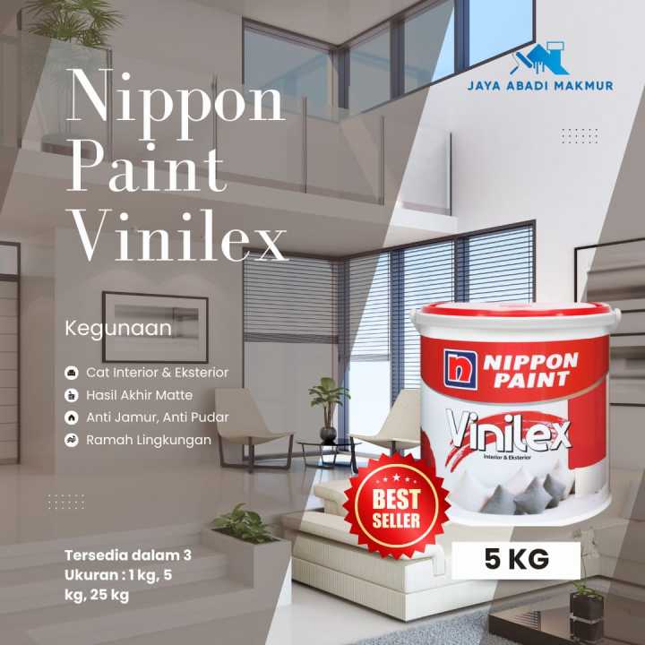 Nippon Paint Vinilex 5 kg / Cat Tembok Interior dan Eksterior / Warna Custom / Nippon Paint Tinting