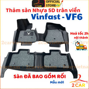 Thảm lót sàn NHỰA 5D kèm rối sẵn xe VINFAST VF6 Hàng Nhựa đúc nguyên khối TPE siêu đẹp siêu bền không thấm nước - Mẫu TLY
