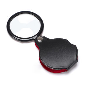 （60mm diameter）8X Small Magnifying Glass Portable  Mini Pocket Magnifier Folding Magnify Glass with Rotating Protective Holster