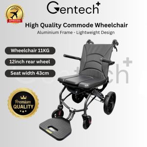 Premium Foldable Basket Light Weight Wheelchair Waterproof Cushion Seat Kerusi Roda Ringan Wide Area for Travel Elderly