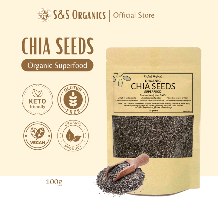 S&S Organic Chia Seeds Superfood Antioxidant Keto Approved