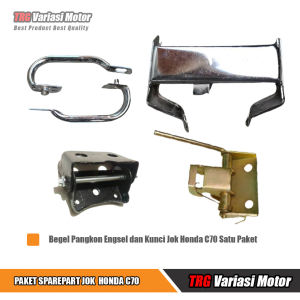 Begel C70 Pangkon Engsel dan Kunci Jok TRG Satu Paket Untuk Motor Honda C 70