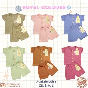 Setelan Baju Bayi Pendek Ridges / Baju Baby Kancing Depan
