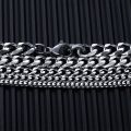 St.kunkka 1 Buah 55cm Kalung Uniseks Sederhana Penggilingan Enam Sisi Baja Tahan Karat Aksesori Fashion untuk Hadiah dan Hadiah Ulang Tahun. 