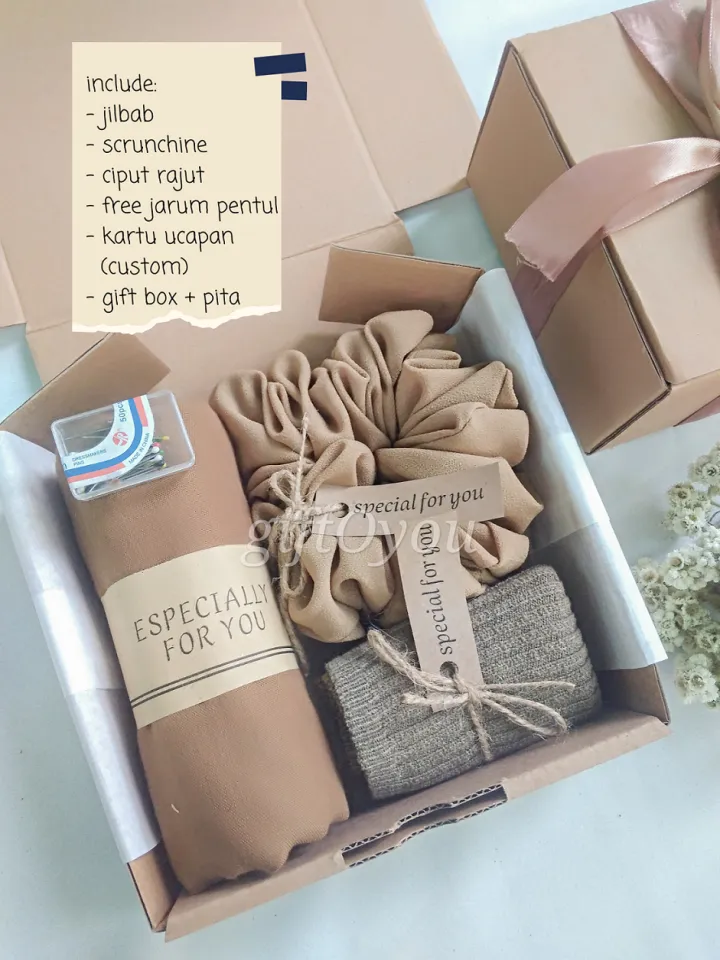HAMPERS HIJAB BOX JILBAB KADO KERUDUNG GIFT BOX HIJAB SEGIEMPAT