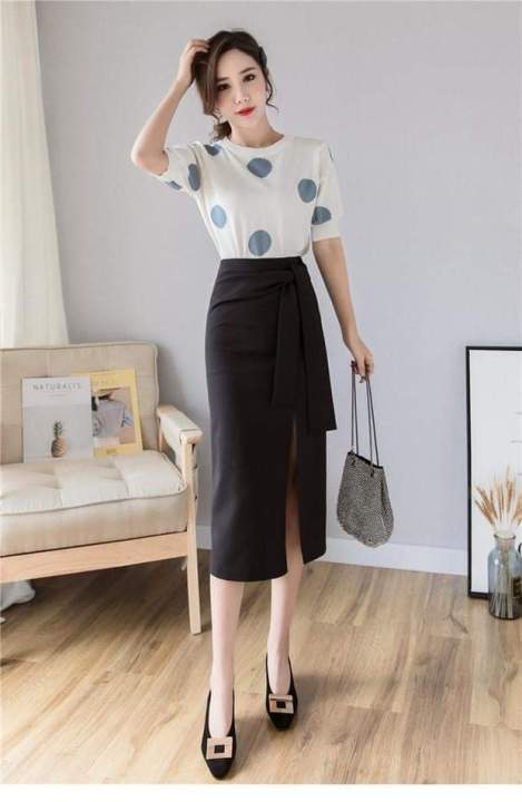 Váy nữ lưng cao cổ vuông kiểu Pháp mùa hè 2020 phong cách mới eo thon chân  váy xẻ tà ngắn - Váy eo cao 🆘 Kho Hàng Tàu | Đặt hàng