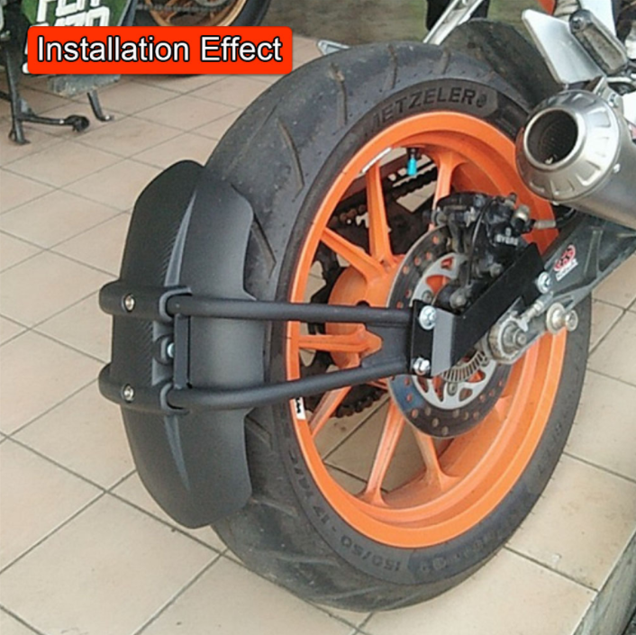 thumbnail image 2 of Carbon Look Rear Hugger Fender Splash Guard For KTM Duke 125 200 250 390 - Black 2 of 6