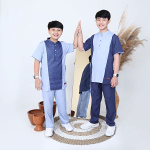 Kemko Setelan - koko setelan anak lengan pendek - baju koko anak laki laki- koko setelan anak usia 8-16 tahun by lockakids