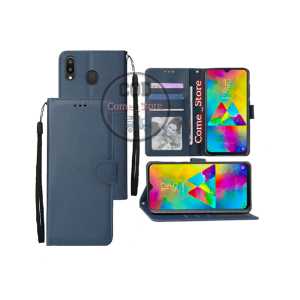 Casing Dompet Untuk Samsung Galaxy M20 Case Flip Cover Leather Premium Sarung Buku Hp