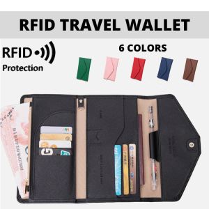 RFID Anti-Theft Travel Wallet Passport Holder Document Organizer
