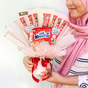 Buket Snack Basic Pink Murah