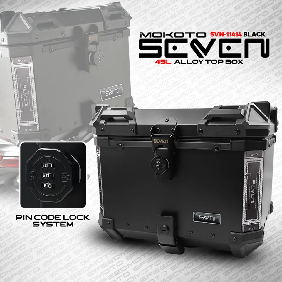 SEVEN SERIES 45L ALLOY TOP BOX WITH PIN LOCK CODE SYSTEM UNIVERSAL