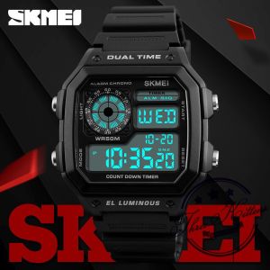 Jam Tangan Pria Digital SKMEI 1299 BLACK Water Resistant 50m