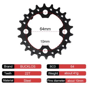 BUCKLOS Chainring 3x 9 Speed Bike Chainring 64/104BCD Bicycle Chain Ring 22T 32T 44T MTB Chainwheel Chainwheel 27 Speed
