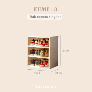 Rak Sepatu Susun Tingkat Jumbo Lipat Tutup Magnet TATARUMA FUMI