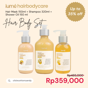Lume Paket 3in1 Shampoo Hair Mask Shower Oil Sabun Cair Lumecolors ORI