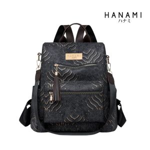 HANAMI Tas Ransel Jitsumi TA1167B5 Hitam Fashion Terbaru Kulit Cantik Remaja