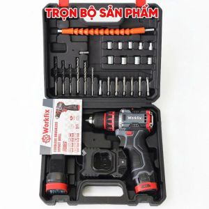 Máy Khoan Không Dây WORKFIX WF-ID1610BL3 Chức Năng Đầu Kẹp Auto Look 10mm - Tặng Bộ Phụ Kiện