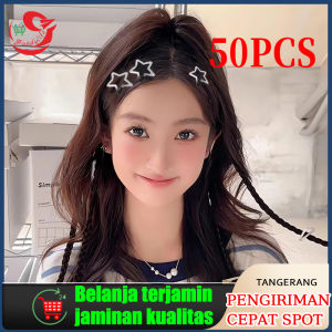 Silver Stars Jepit Poni Bintang Lima Rambut Jepitan Warna Perak Lucu Manis Keren Cewek Logam Klip